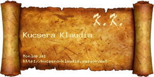 Kucsera Klaudia névjegykártya